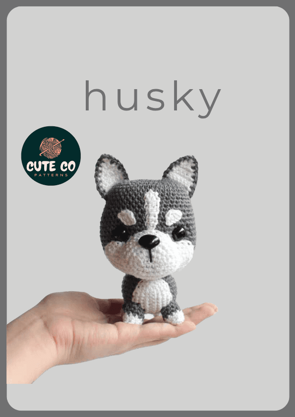Arctic Husky Pup Amigurumi Crochet Pattern