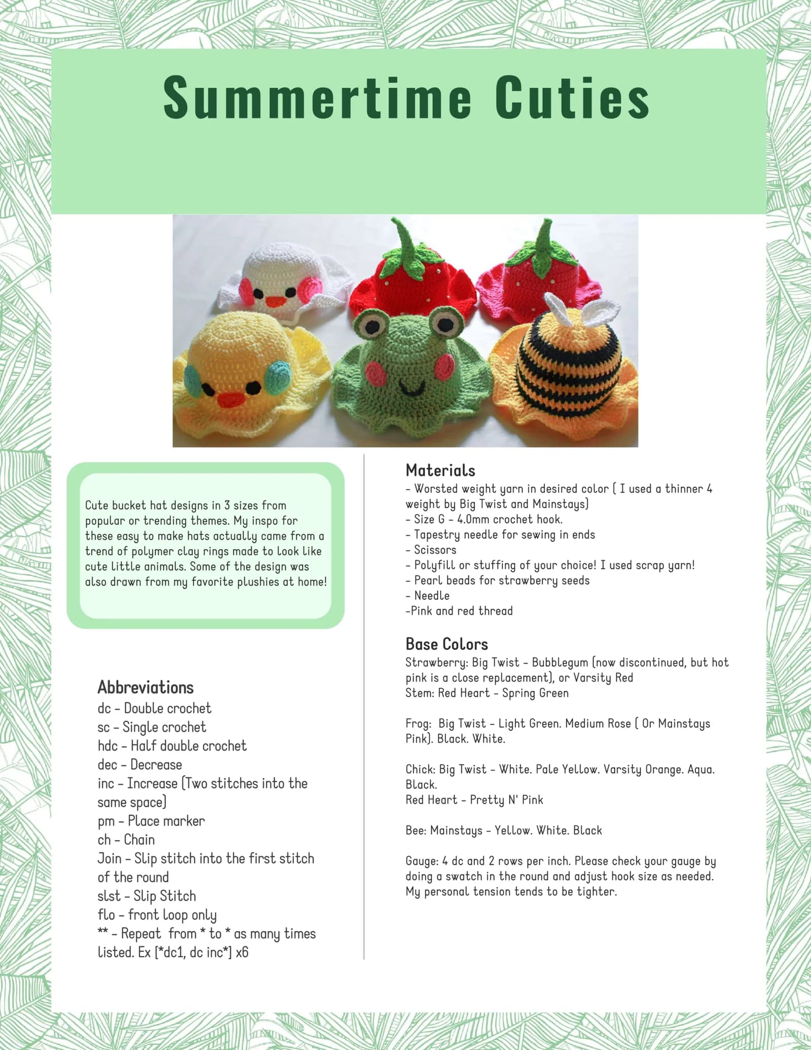 Bucket Hat Cuties Crochet Pattern