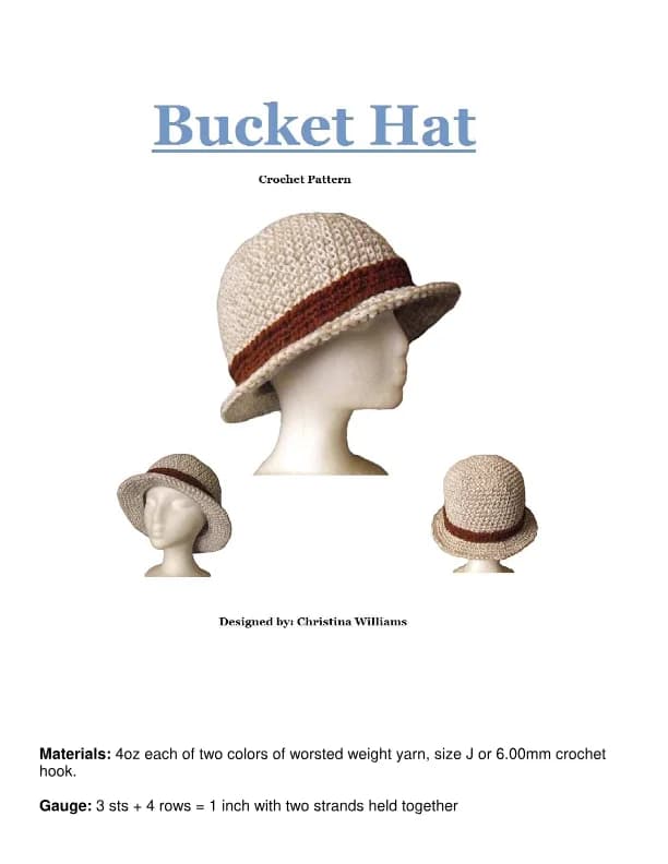Bucket Hat with Straight Brim Crochet Pattern