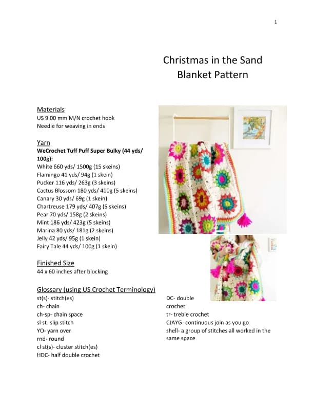 Christmas in the Sand Blanket Crochet Pattern