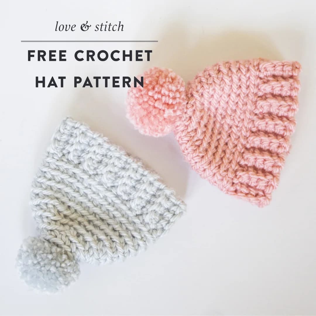 Christmas - Pom Pom Snowman Hats Crochet Pattern