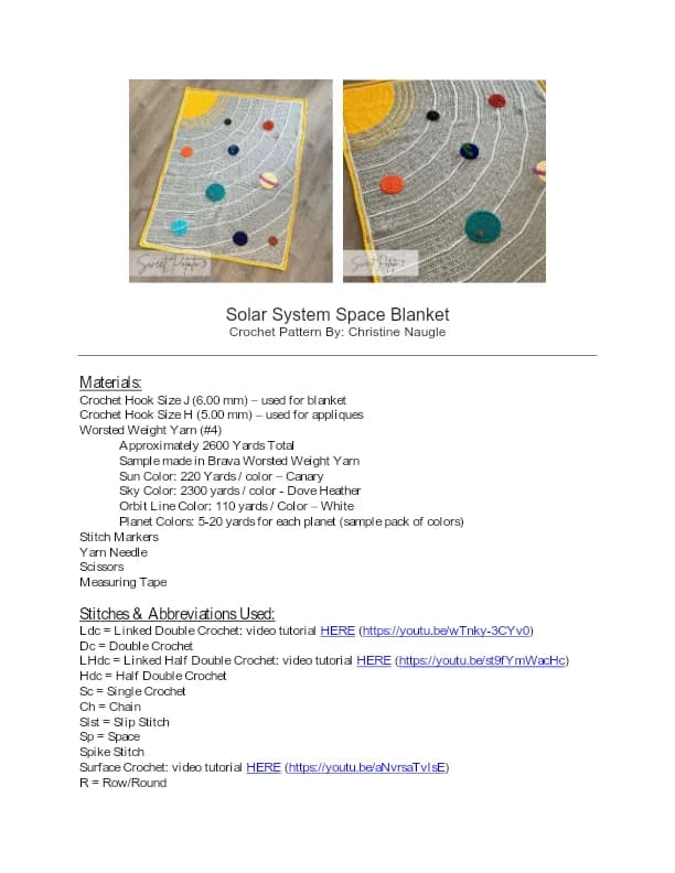 Galaxy Blanket Crochet Pattern