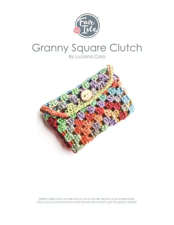 Granny Square Clutch Crochet Pattern