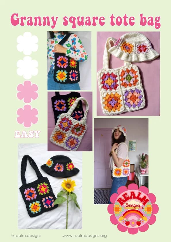 Granny Square Tote Bag Crochet Pattern