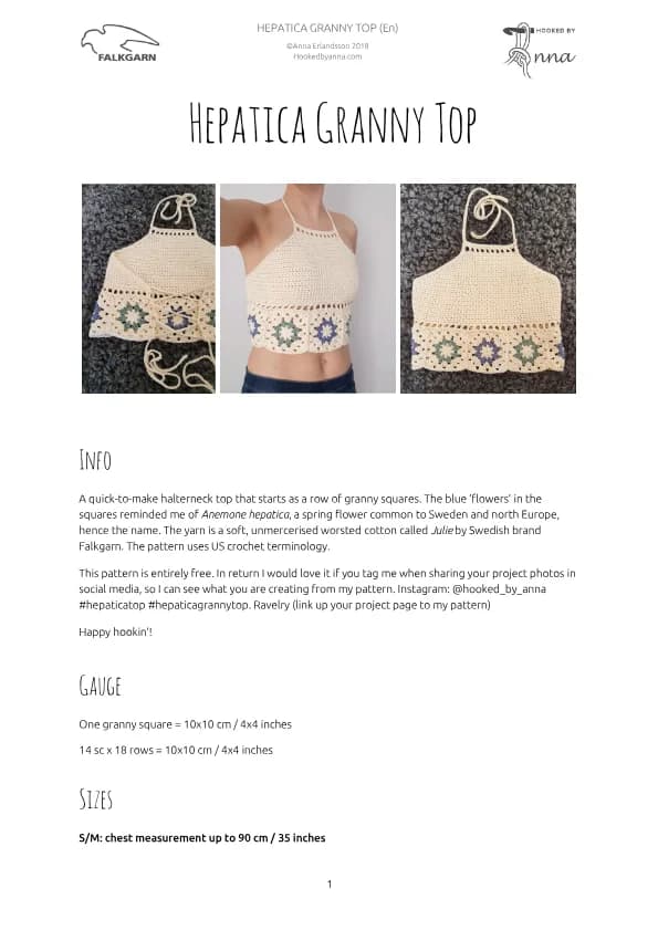 Granny Top - Hepatica Crochet Pattern