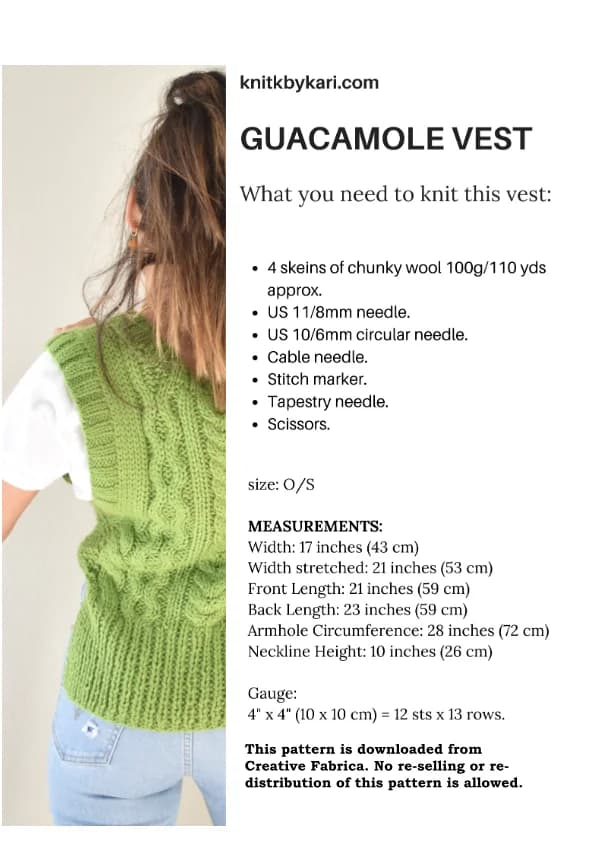 -Guacamole-vest- Crochet Pattern