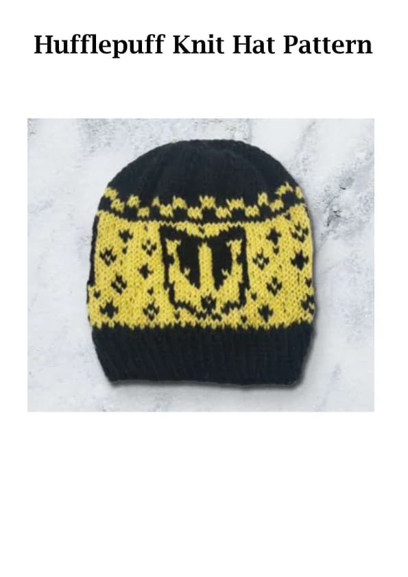 Hufflepuff Knit Hat Crochet Pattern