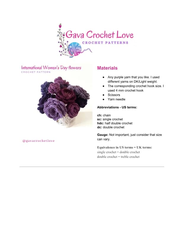 International Women s Day Flowers Crochet Pattern