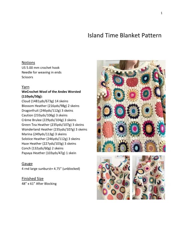 Island Time Blanket Crochet Pattern