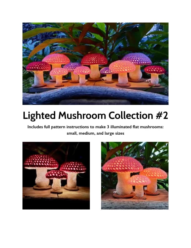 Lighted Mushrooms Crochet Pattern