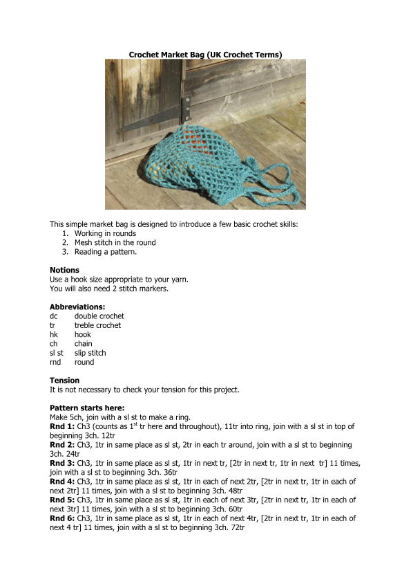 Market Bag Crochet Pattern