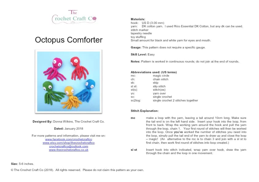 Octopus Comforter Crochet Pattern