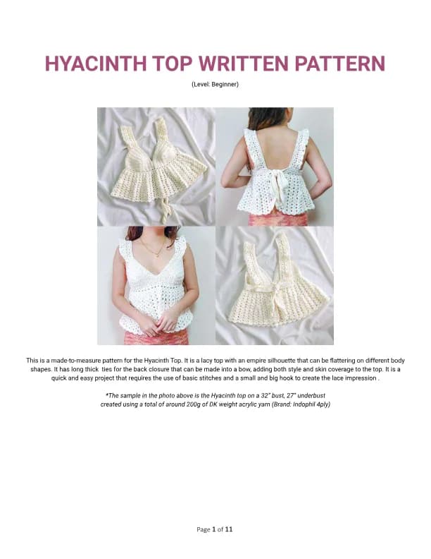 Peplum top Crochet Pattern