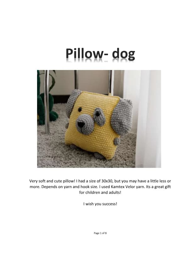Pillow Dog Crochet Pattern