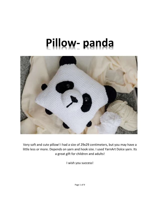 Pillow Panda Crochet Pattern