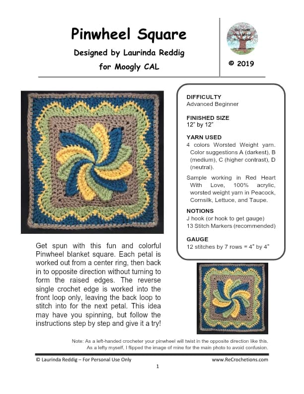 Pinwheel Square Crochet Pattern