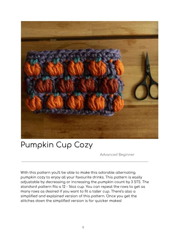 Pumpkin Cup Cozy Crochet Pattern