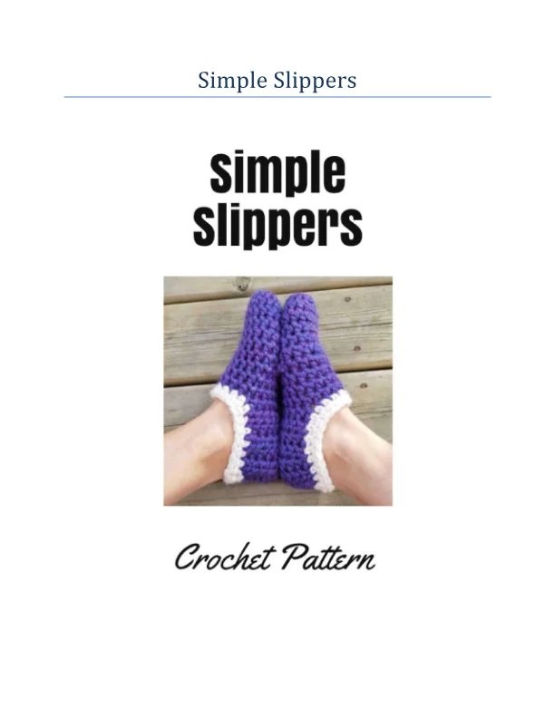 Simple Slippers Crochet Pattern