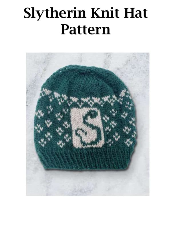 Slytherin Knit Hat Crochet Pattern