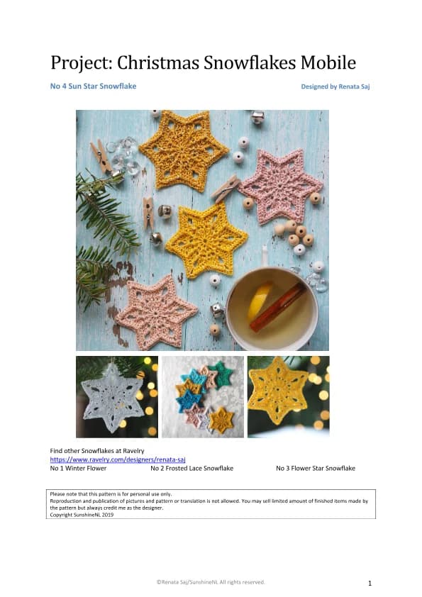 Snowflake - Sun & Star Crochet Pattern