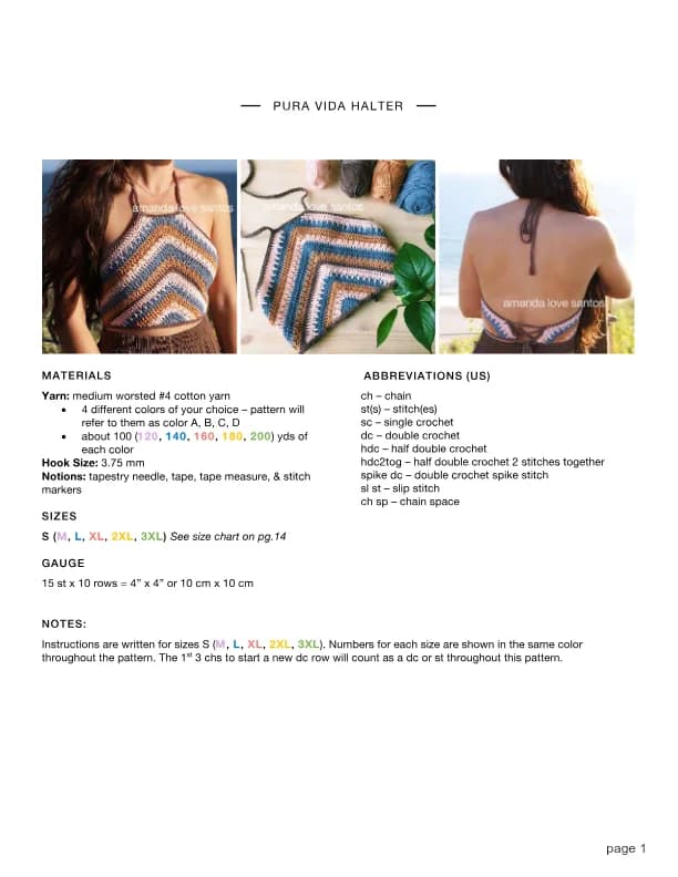 Summer halter top Crochet Pattern
