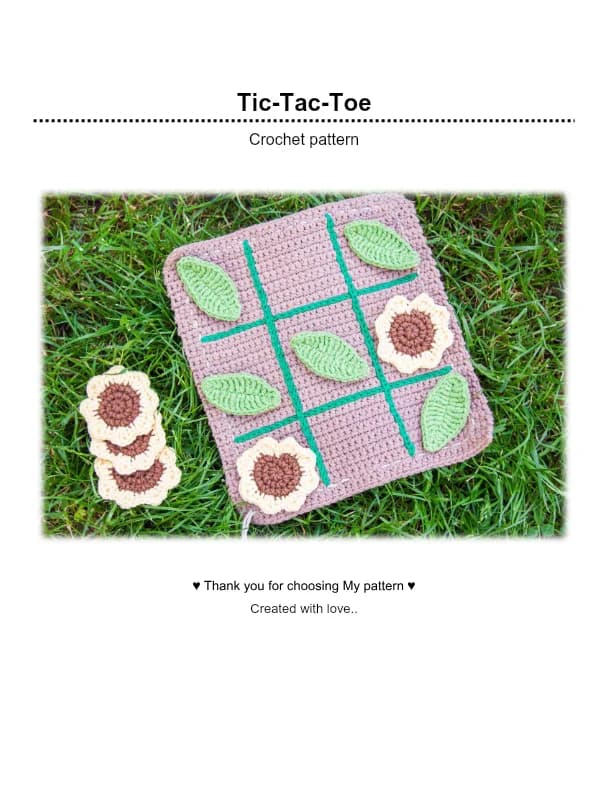 Sunflower Tic-Tac-Toe Crochet Pattern