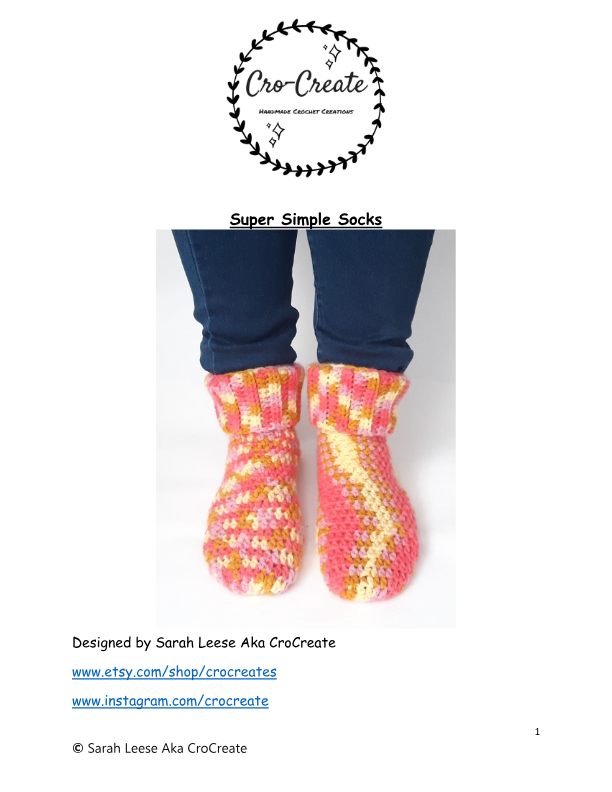 Super Simple Slipper Socks Crochet Pattern