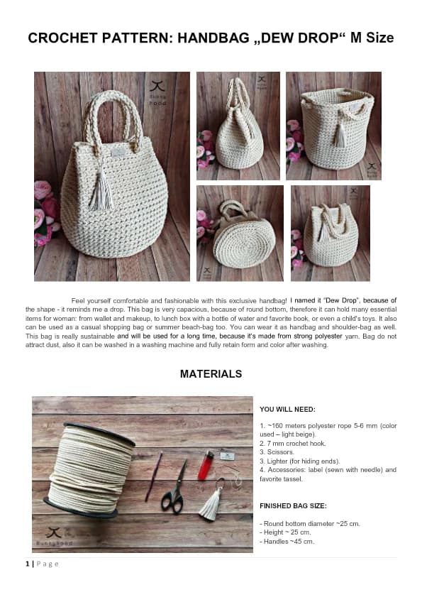 Tote Handbag Crochet Pattern